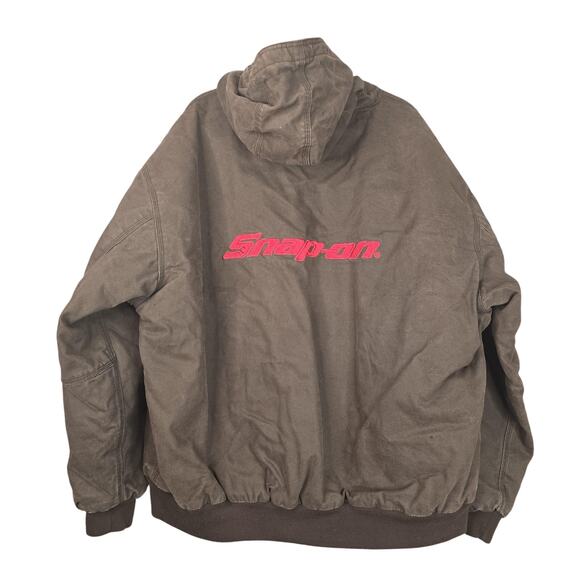 Snap-on Jacket Mens 3XL Brown Tan Colorblock Hooded Full Zip Workwear 80SV0 - Picture 2 of 12